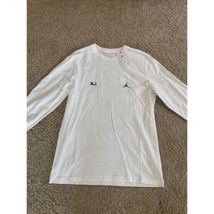 Jordan Flight Graphic T-Shirt Never Say‎ Never LS White FZ1934-100 Size M NWT